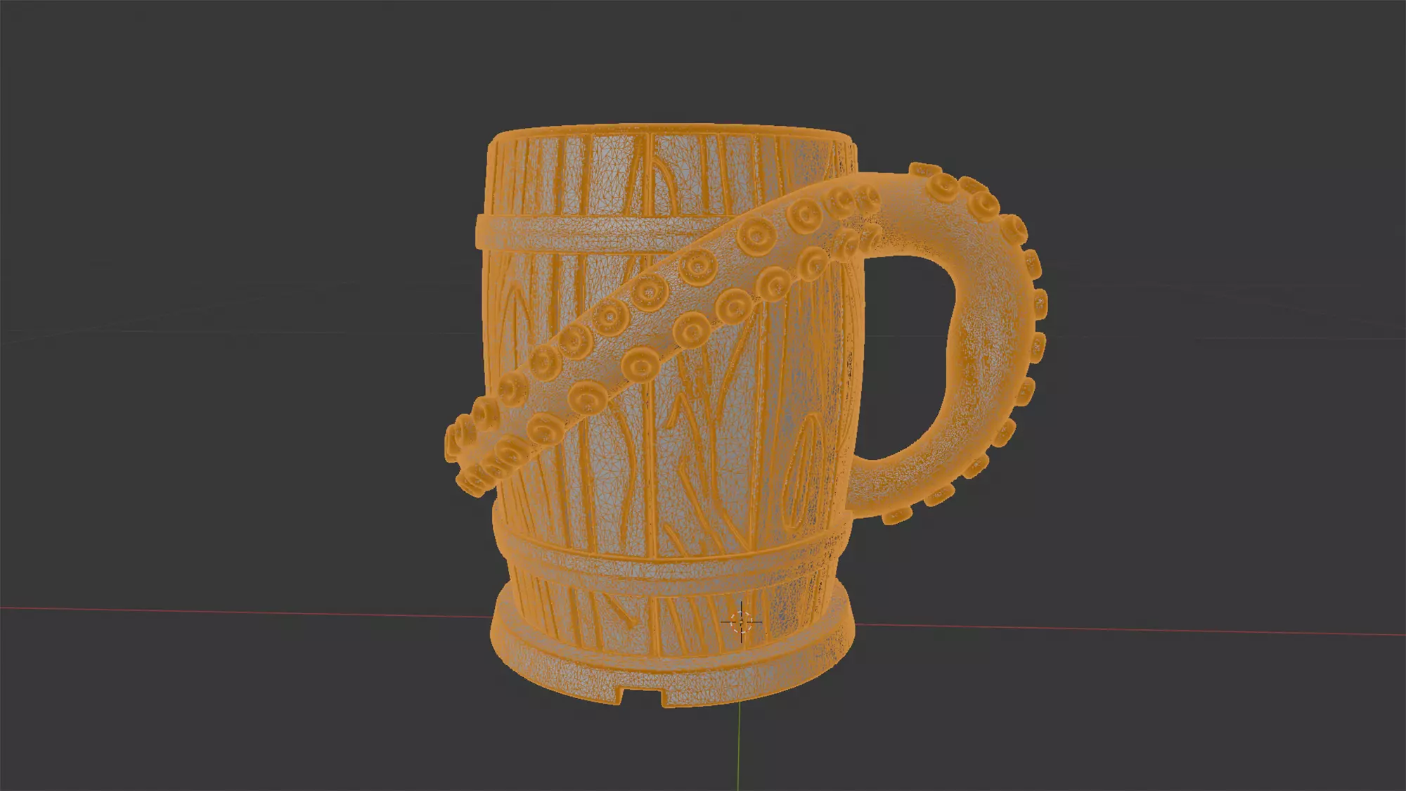 Kraken Barrel Pint Holder 3D Printable Utility Mug 3D print model_7