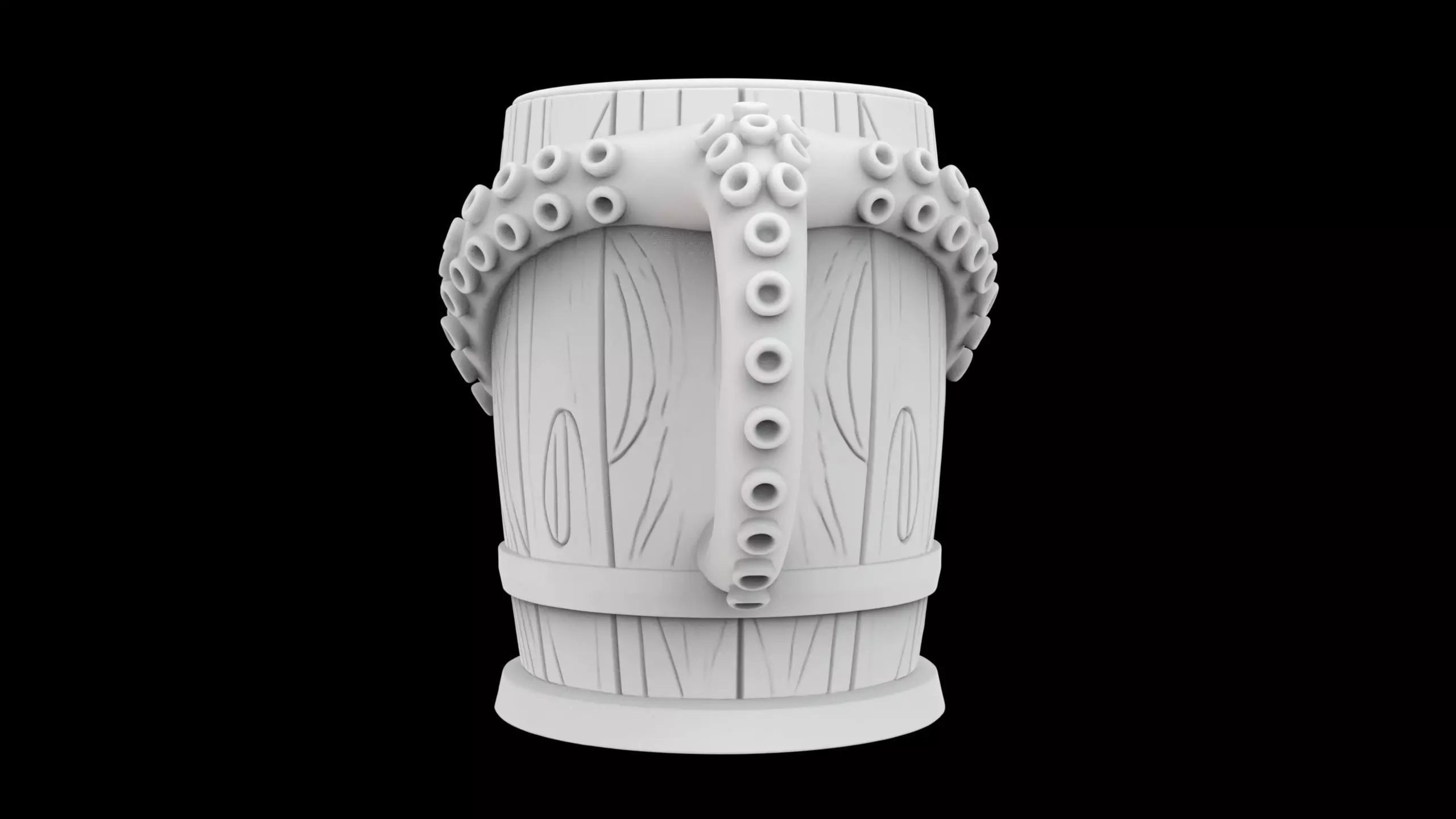 Kraken Barrel Pint Holder 3D Printable Utility Mug 3D print model_2
