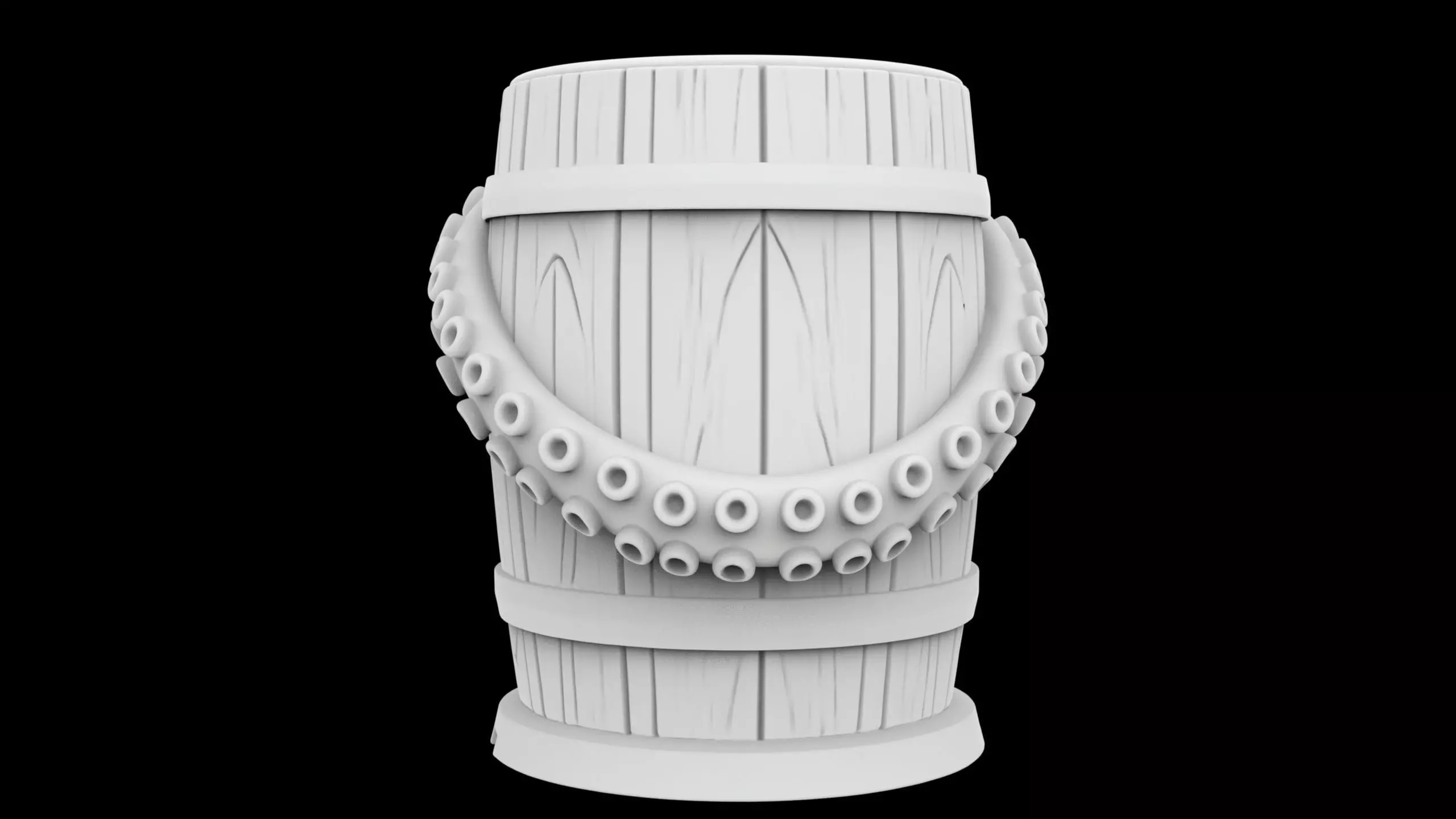 Kraken Barrel Pint Holder 3D Printable Utility Mug 3D print model_5