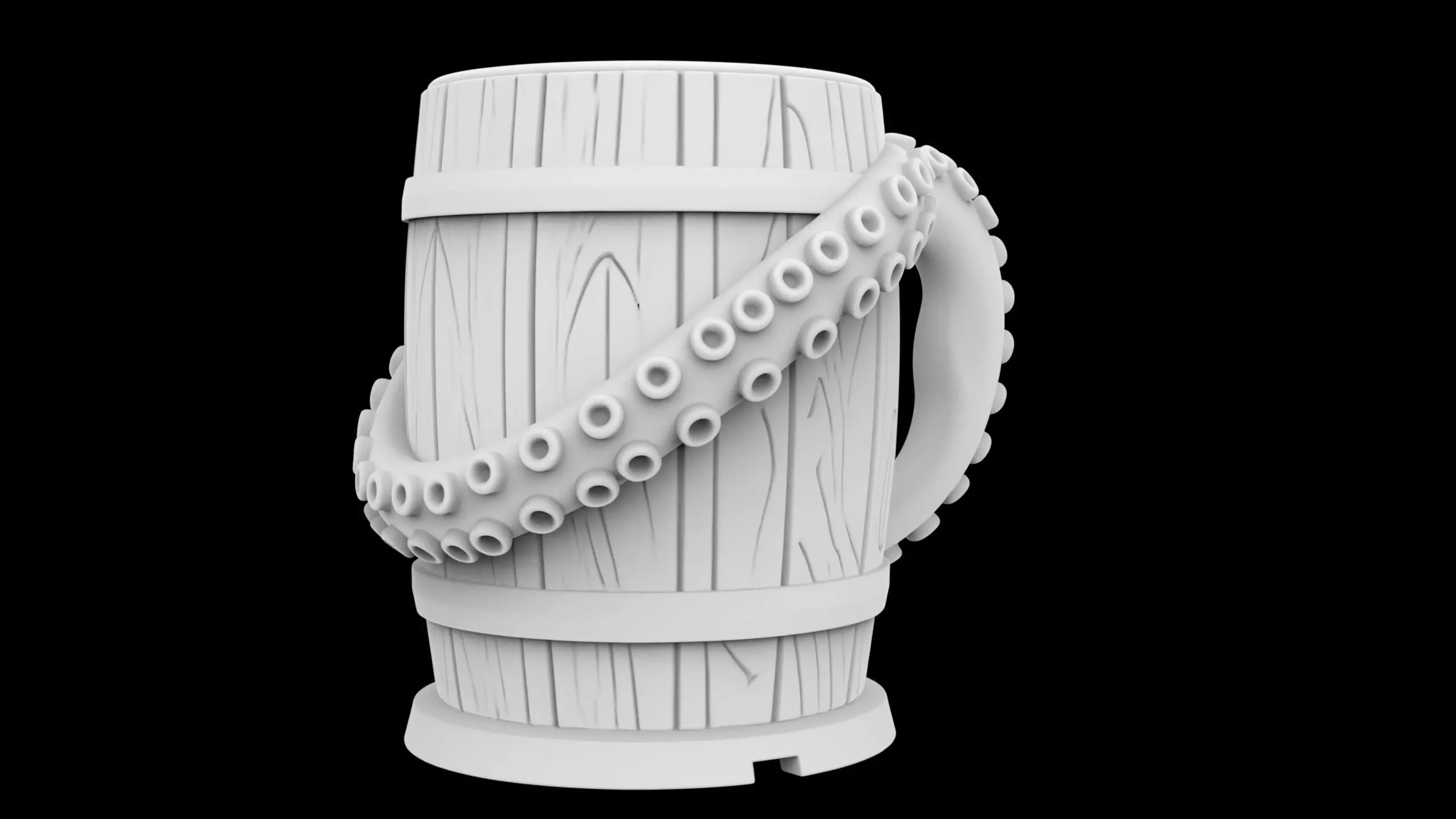 Kraken Barrel Pint Holder 3D Printable Utility Mug 3D print model_0