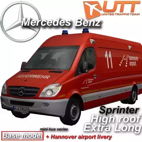 Mercedes-benz Sprinter Hannover Low-poly 3D model