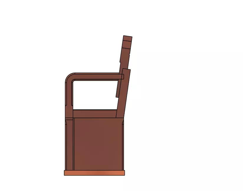 Model Railway Waiting Room Wooden Bench 2 and 4 Seat 3D print model_6