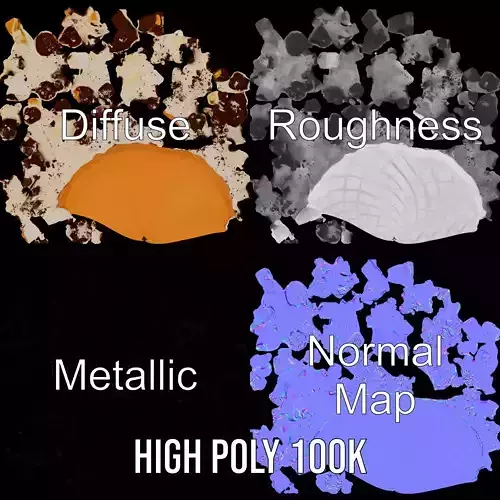 Chocolate Marshmallow Ice Cream model pack Low-poly 3D model 3