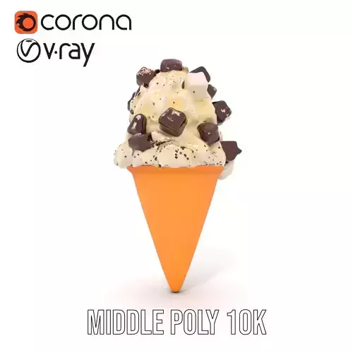 Chocolate Marshmallow Ice Cream model pack Low-poly 3D model 6