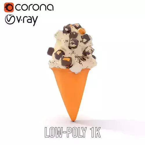 Chocolate Marshmallow Ice Cream model pack Low-poly 3D model 7