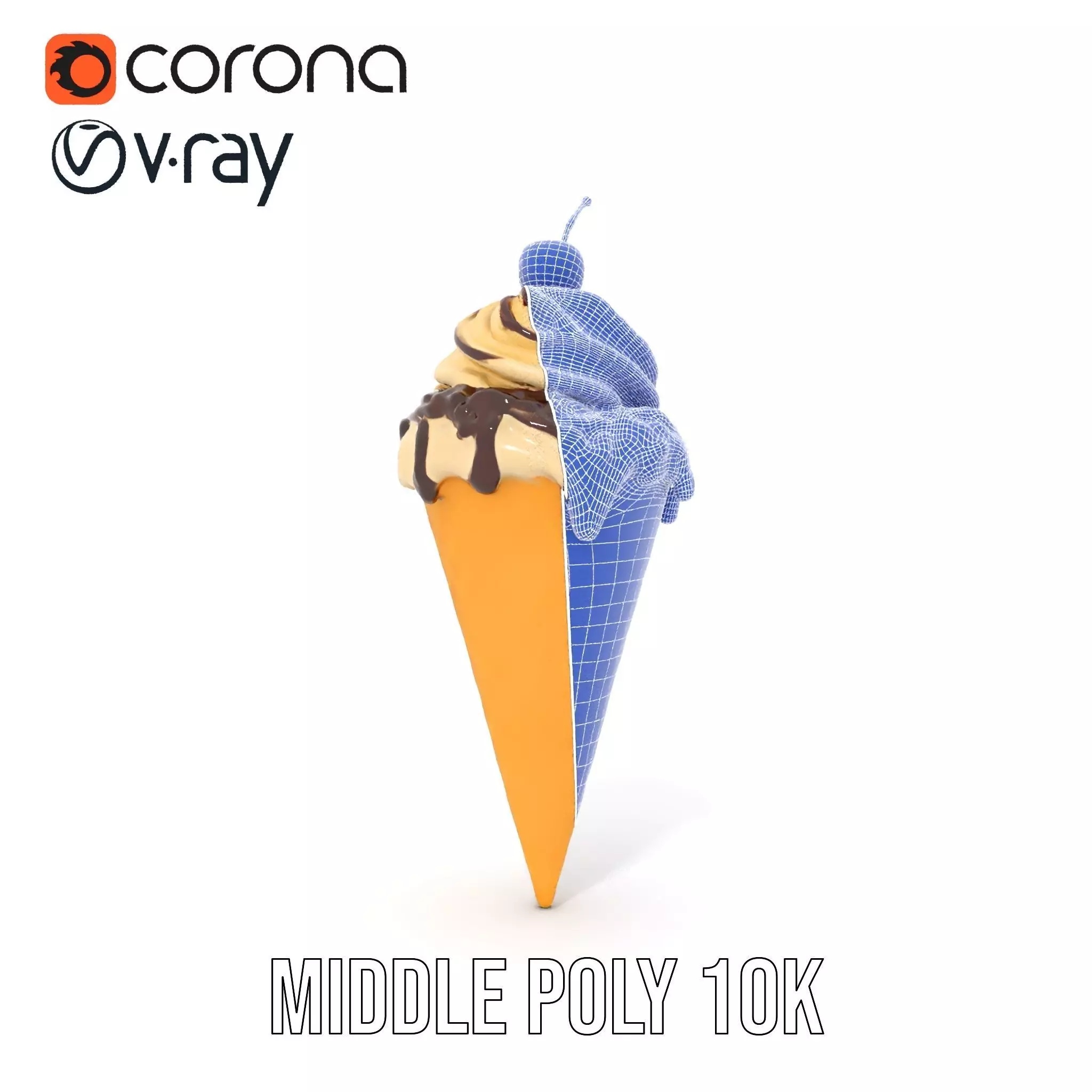 Cherry Chocolate Ice Cream model pack Low-poly 3D model_31