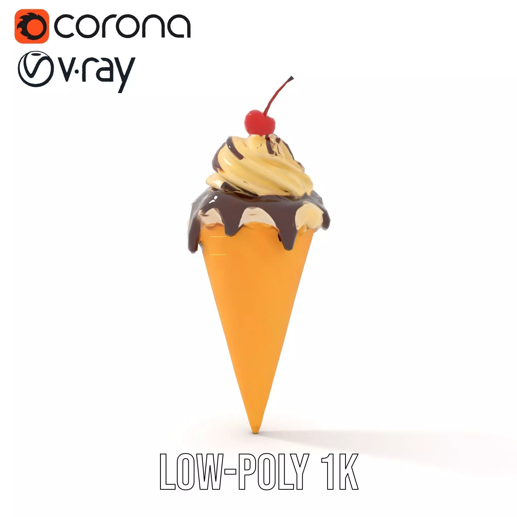 Cherry Chocolate Ice Cream model pack Low-poly 3D model_15