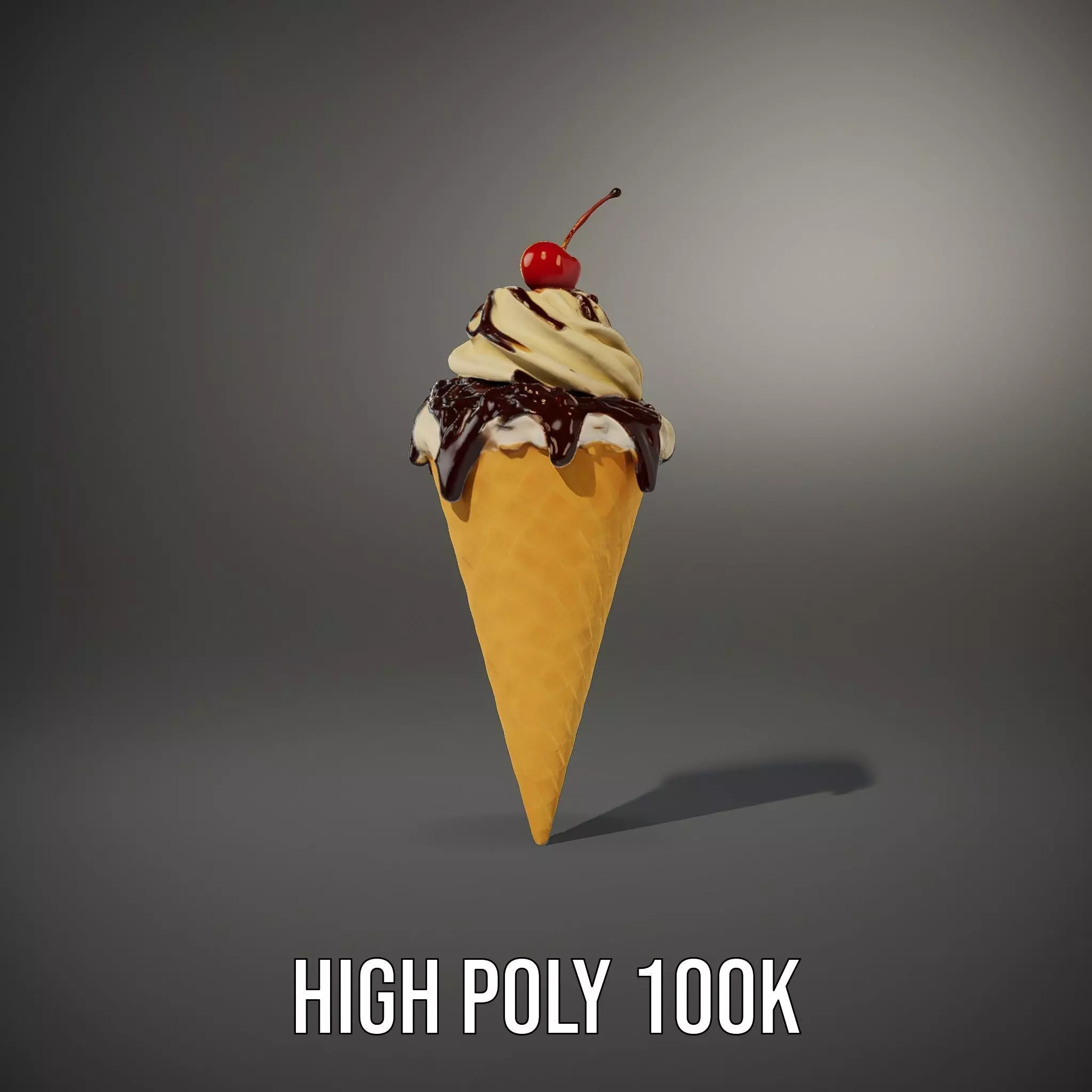 Cherry Chocolate Ice Cream model pack Low-poly 3D model_9