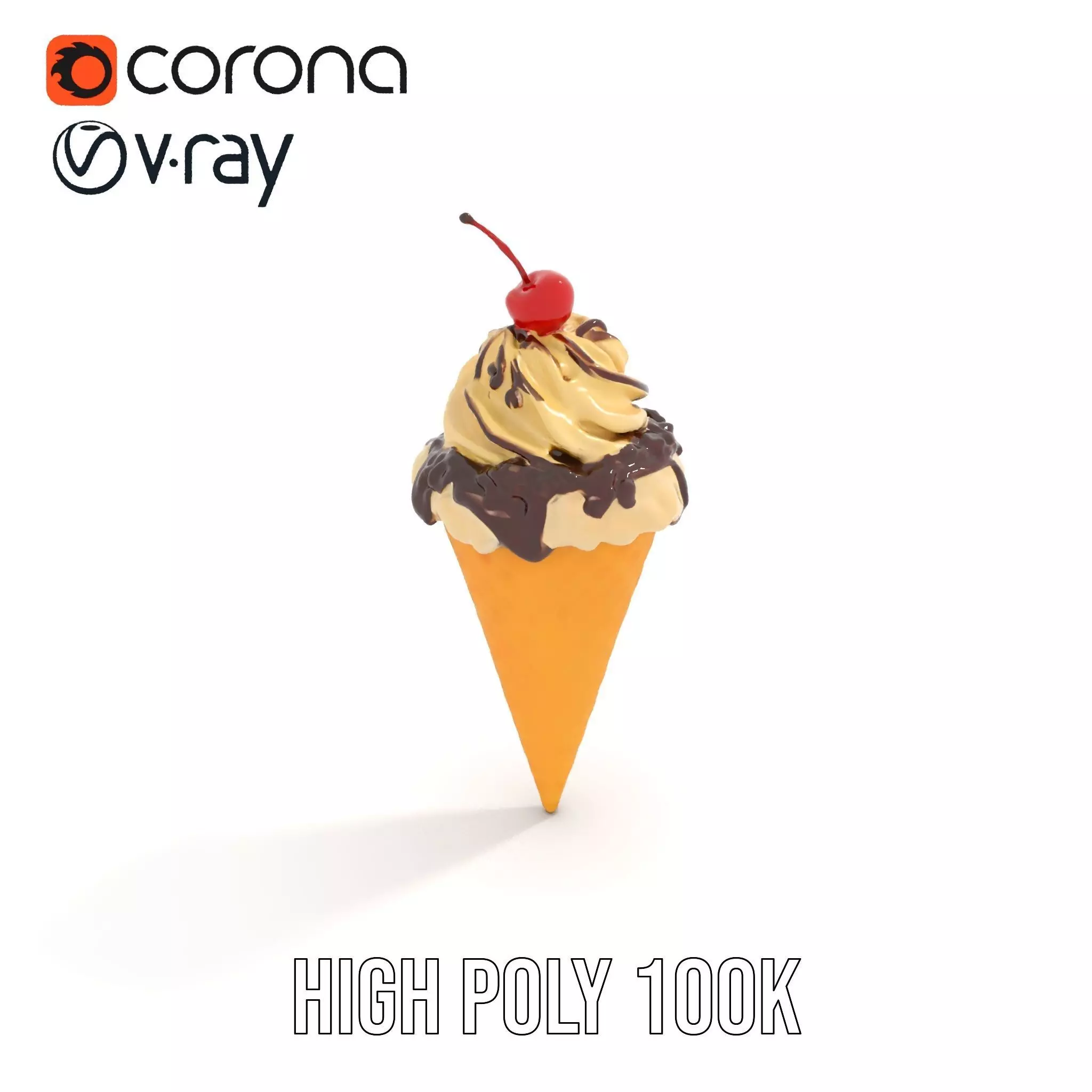 Cherry Chocolate Ice Cream model pack Low-poly 3D model_21