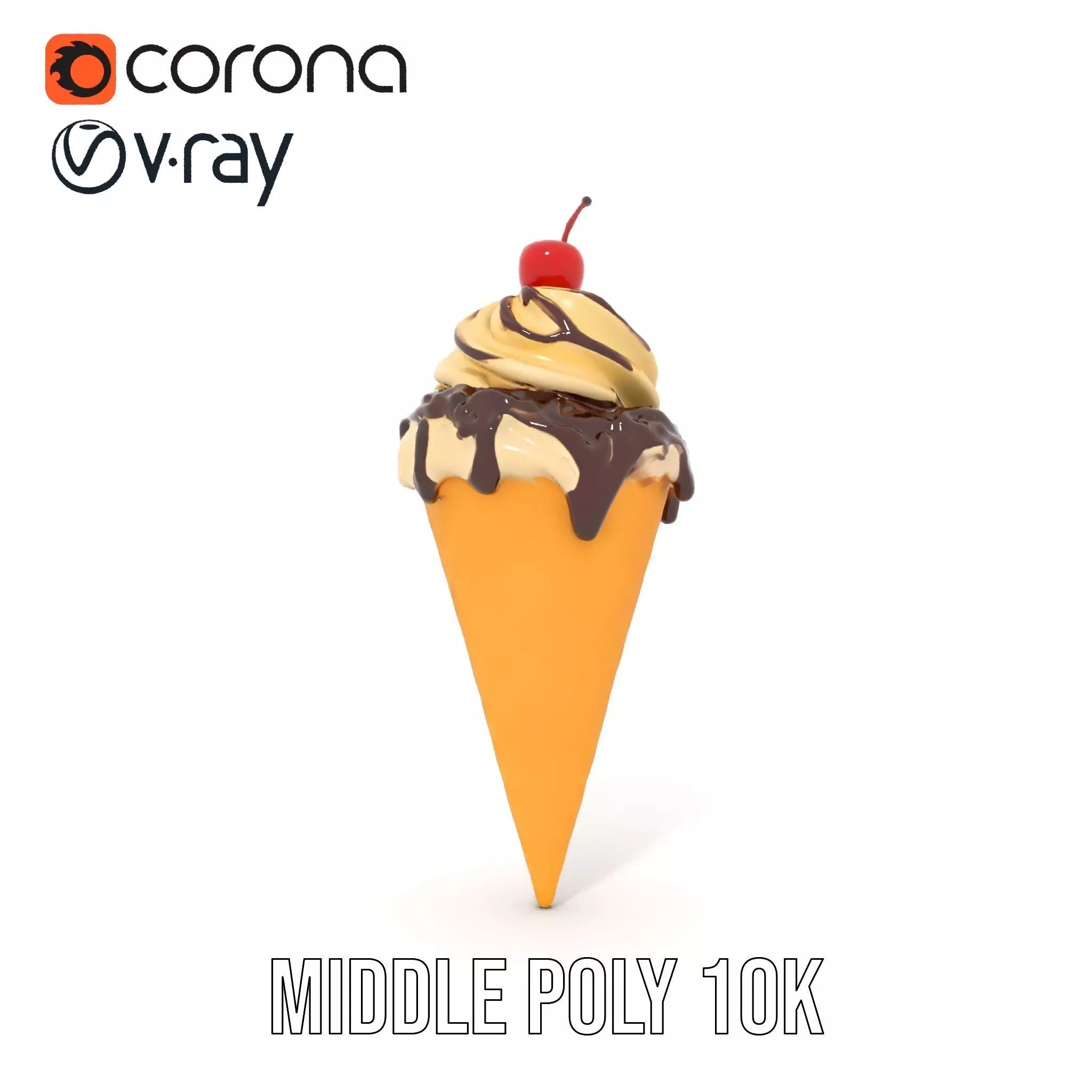 Cherry Chocolate Ice Cream model pack Low-poly 3D model_7