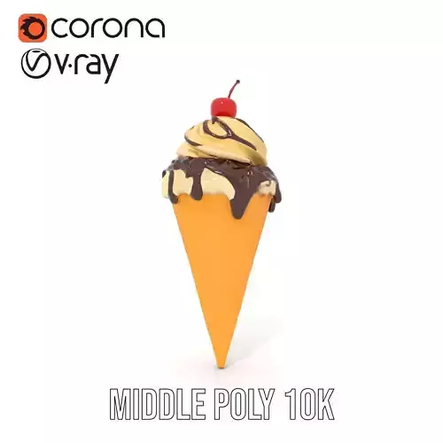 Cherry Chocolate Ice Cream model pack Low-poly 3D model 6