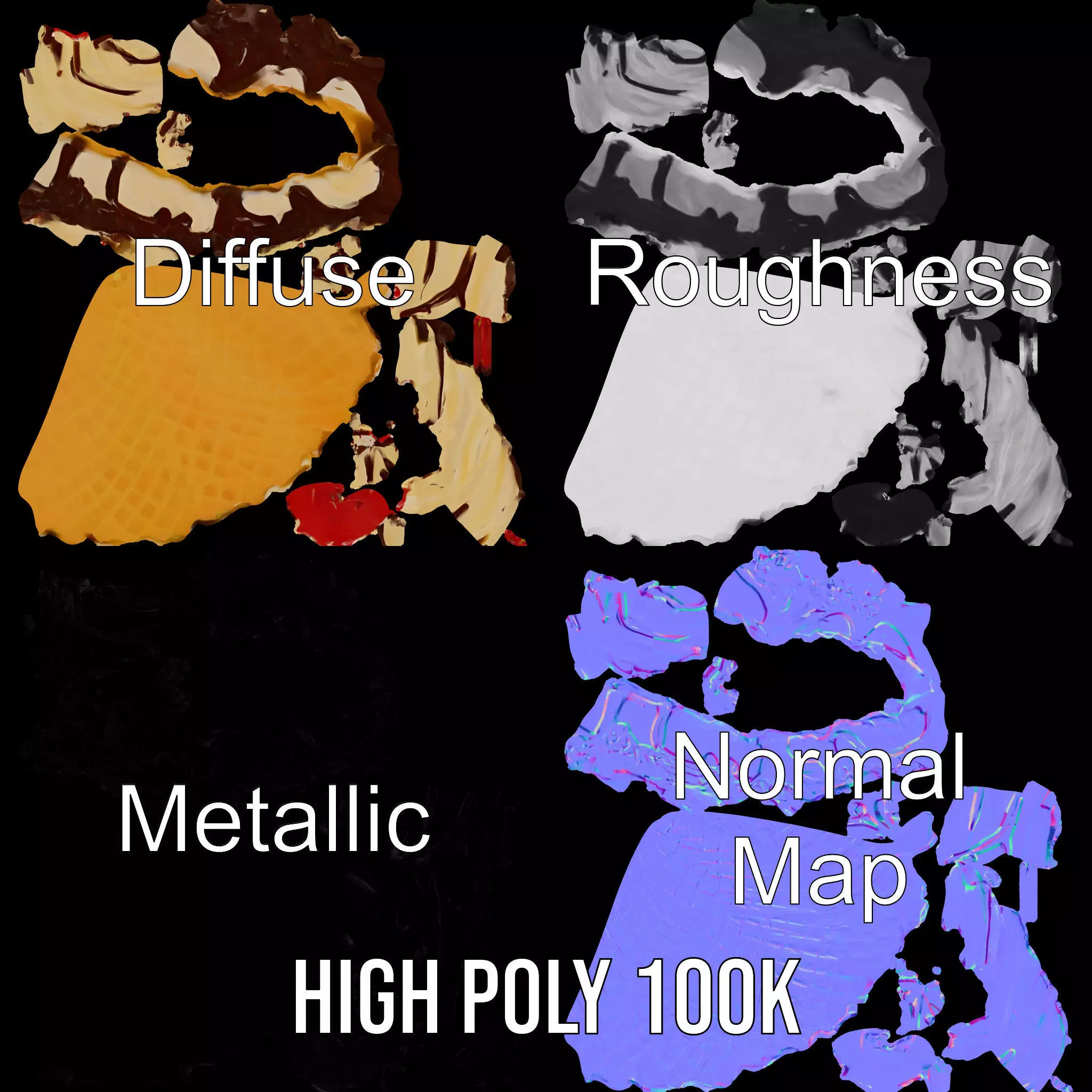 Cherry Chocolate Ice Cream model pack Low-poly 3D model_4