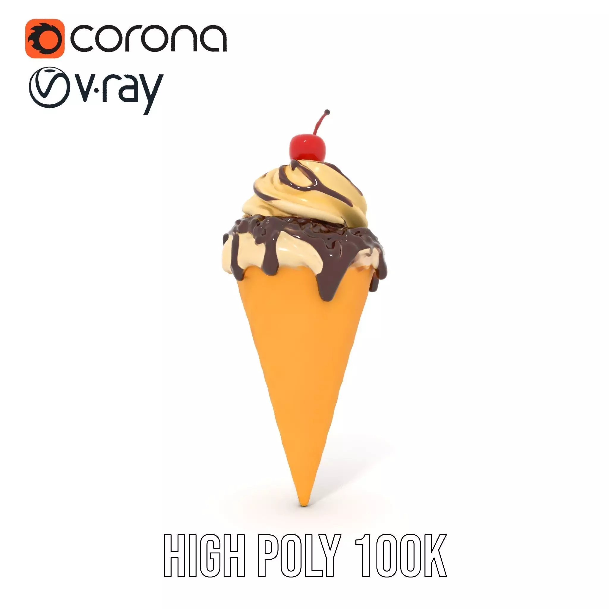 Cherry Chocolate Ice Cream model pack Low-poly 3D model_30