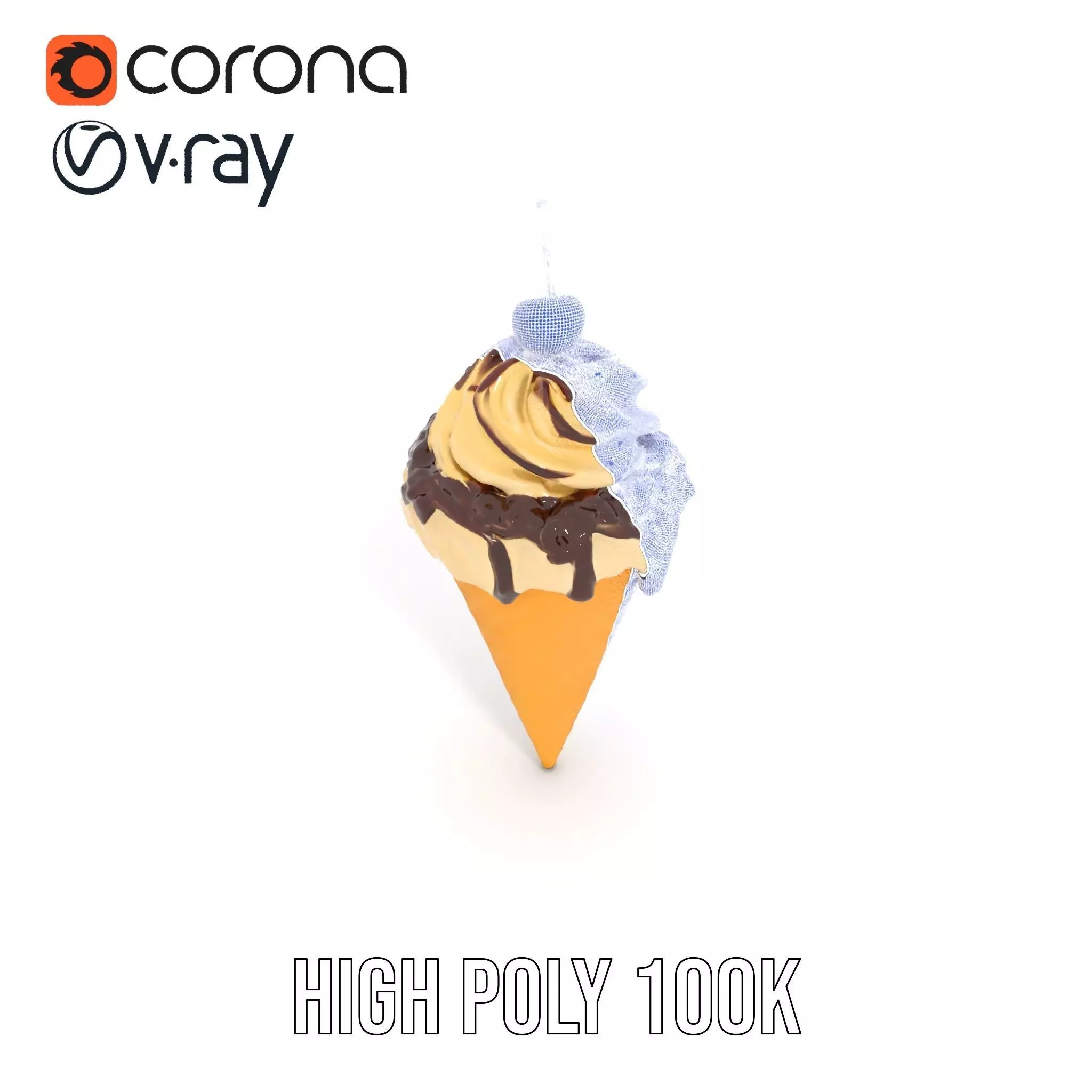 Cherry Chocolate Ice Cream model pack Low-poly 3D model_35