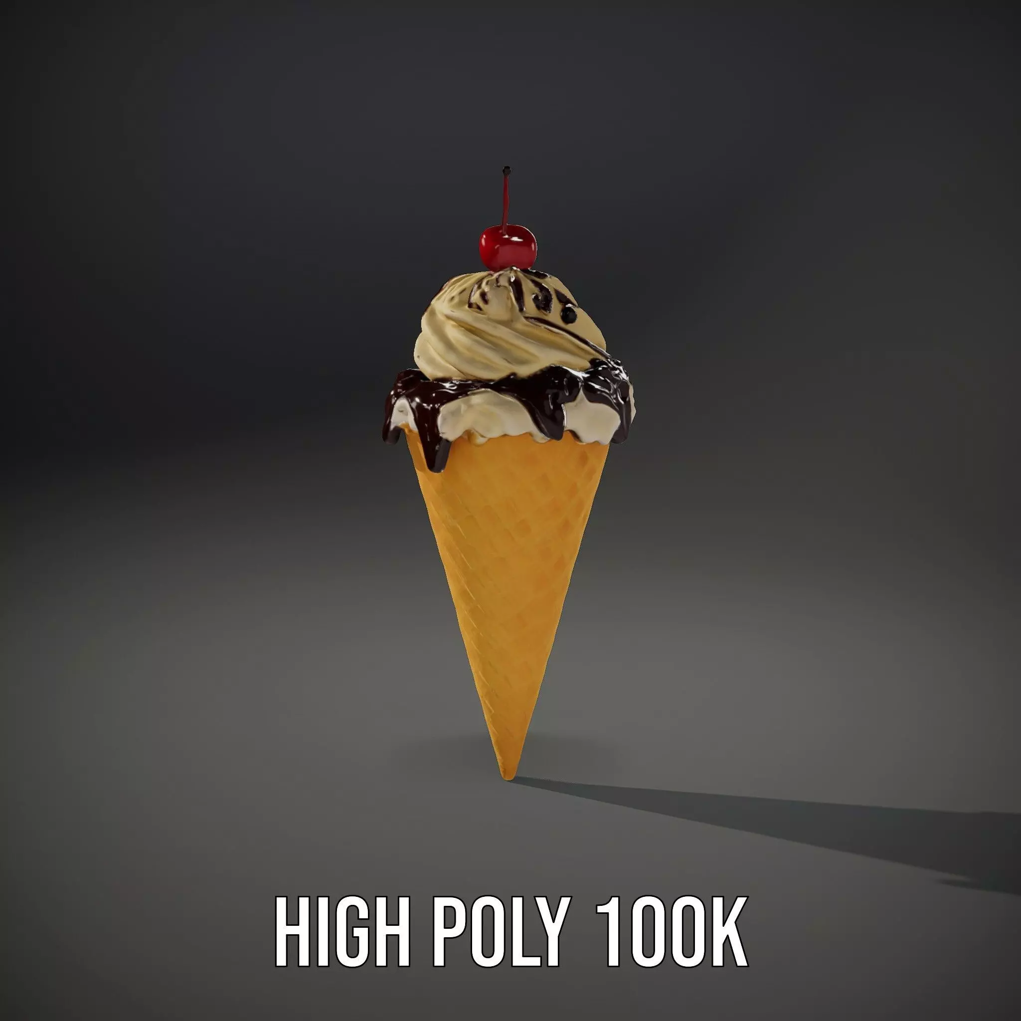 Cherry Chocolate Ice Cream model pack Low-poly 3D model_11