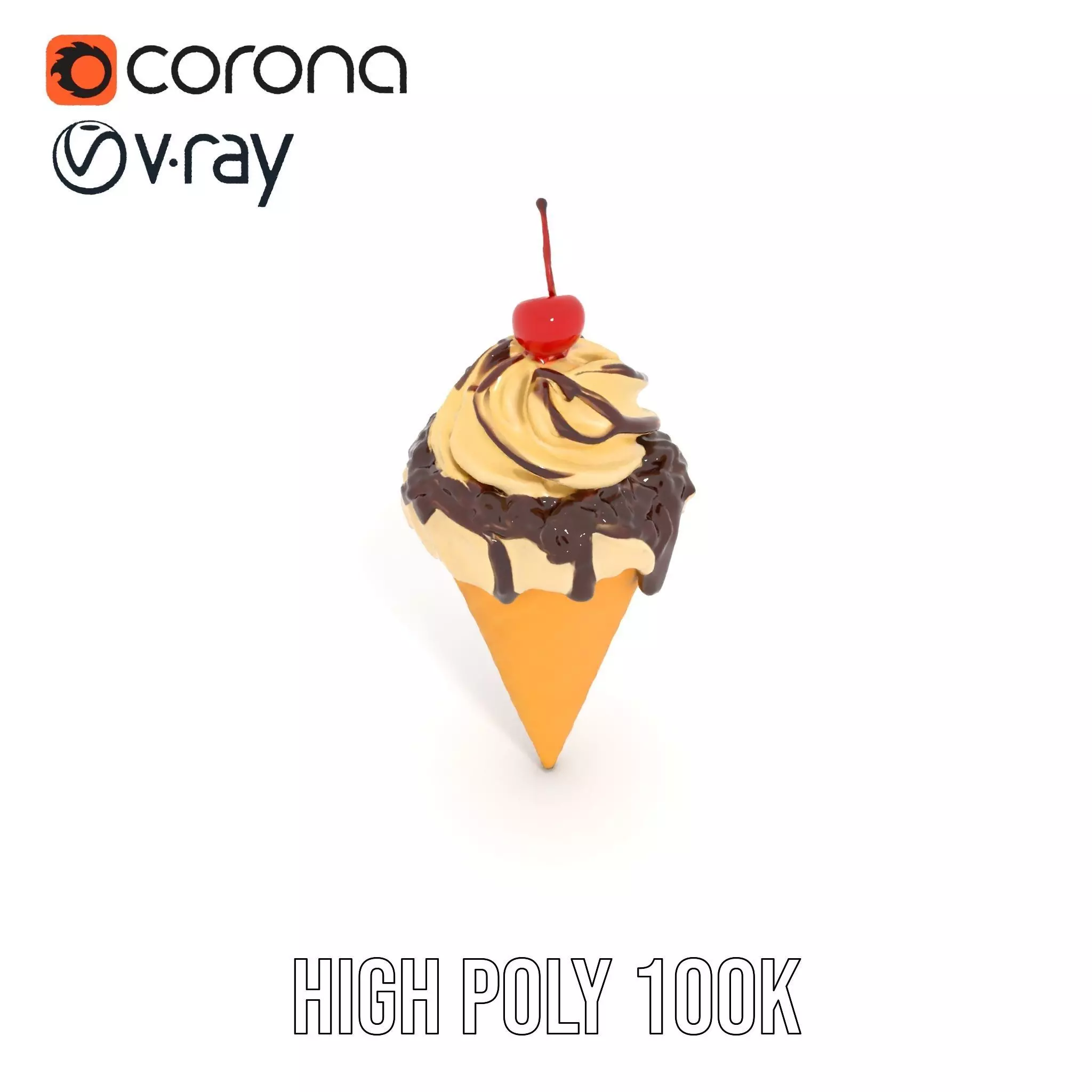 Cherry Chocolate Ice Cream model pack Low-poly 3D model_18