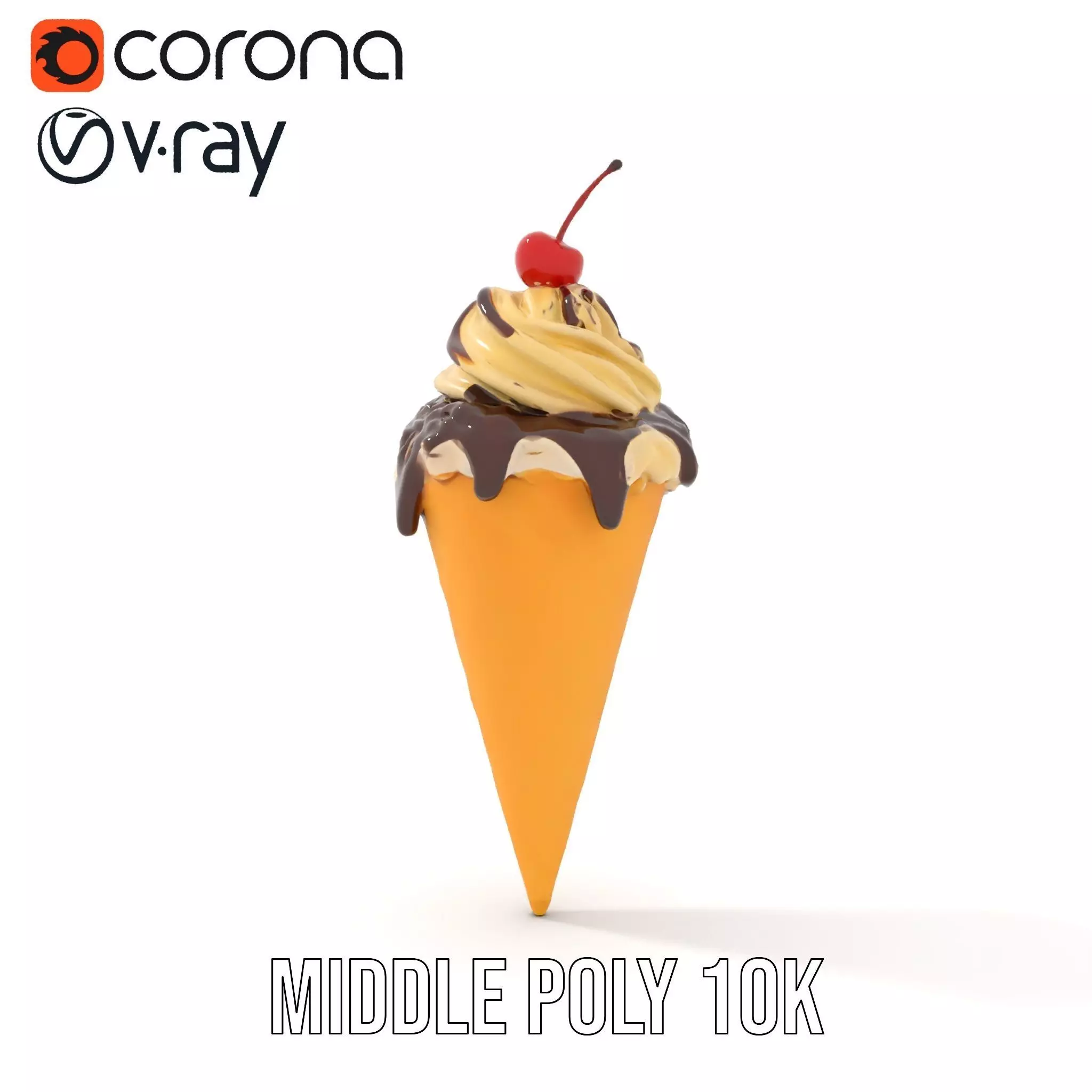 Cherry Chocolate Ice Cream model pack Low-poly 3D model_12