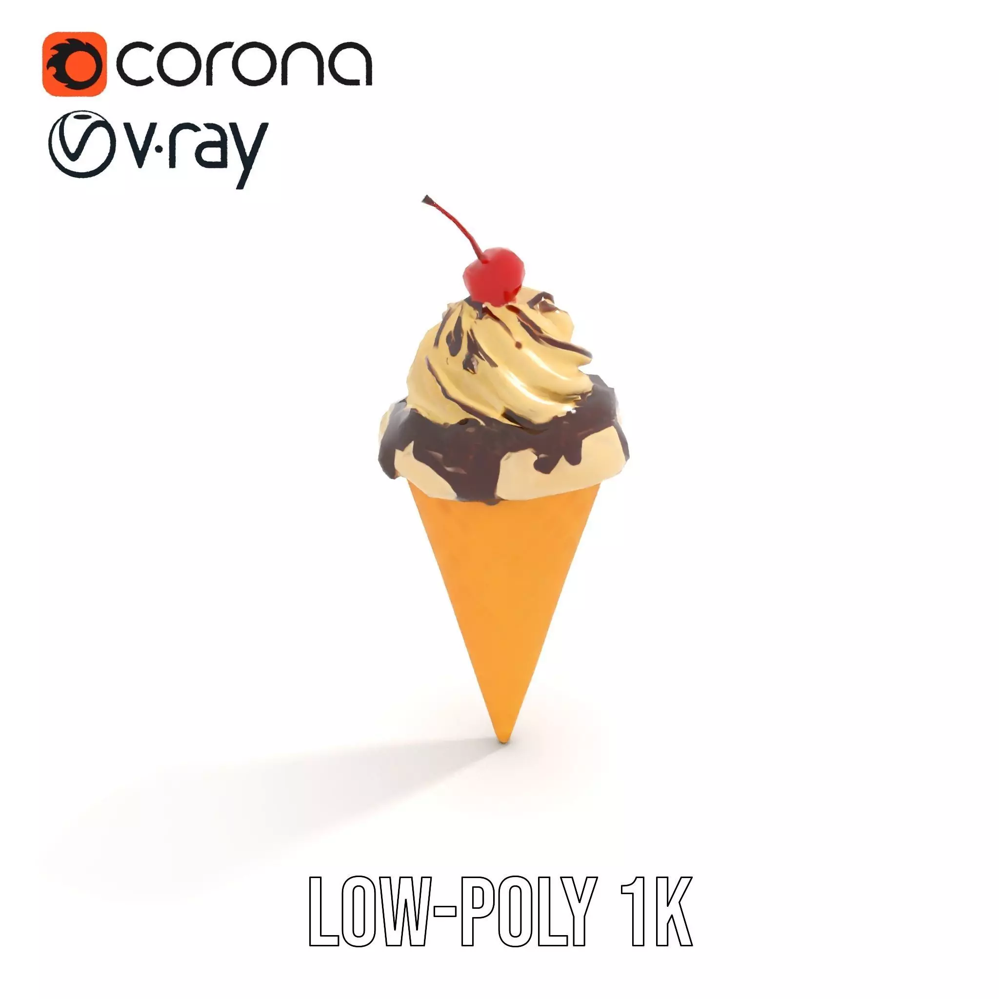 Cherry Chocolate Ice Cream model pack Low-poly 3D model_13