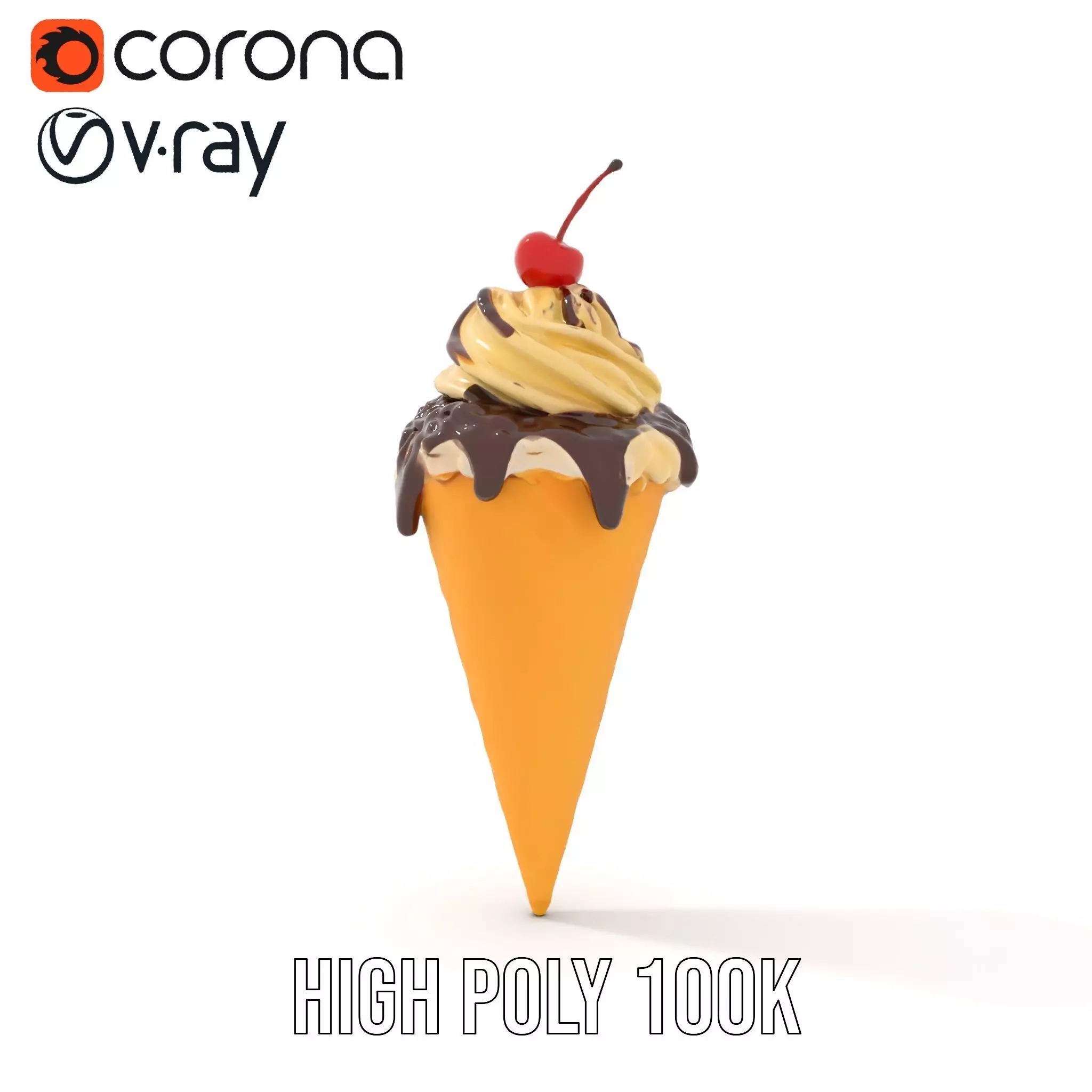 Cherry Chocolate Ice Cream model pack Low-poly 3D model_24