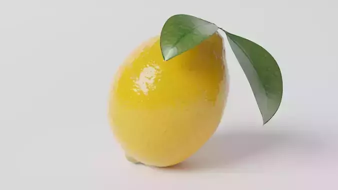 Realistic  Lemon and Leaves 3D model