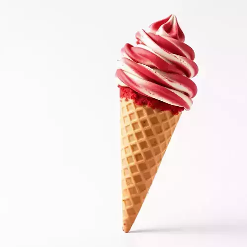 Red Swirl Ice Cream model pack Low-poly 3D model 2