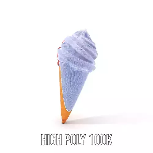 Red Swirl Ice Cream model pack Low-poly 3D model 4