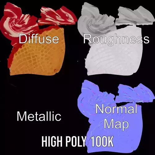 Red Swirl Ice Cream model pack Low-poly 3D model 3