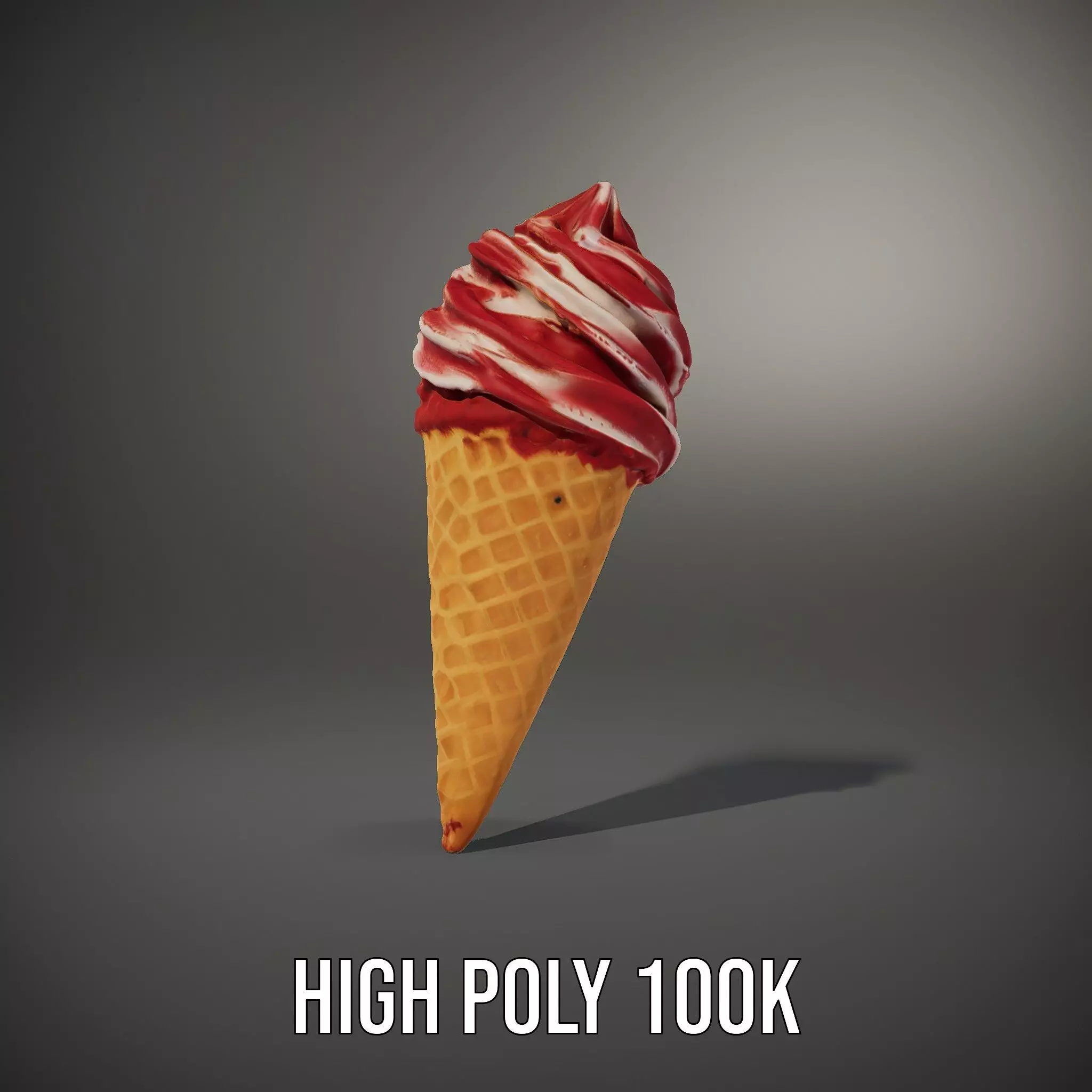 Red Swirl Ice Cream model pack Low-poly 3D model_11