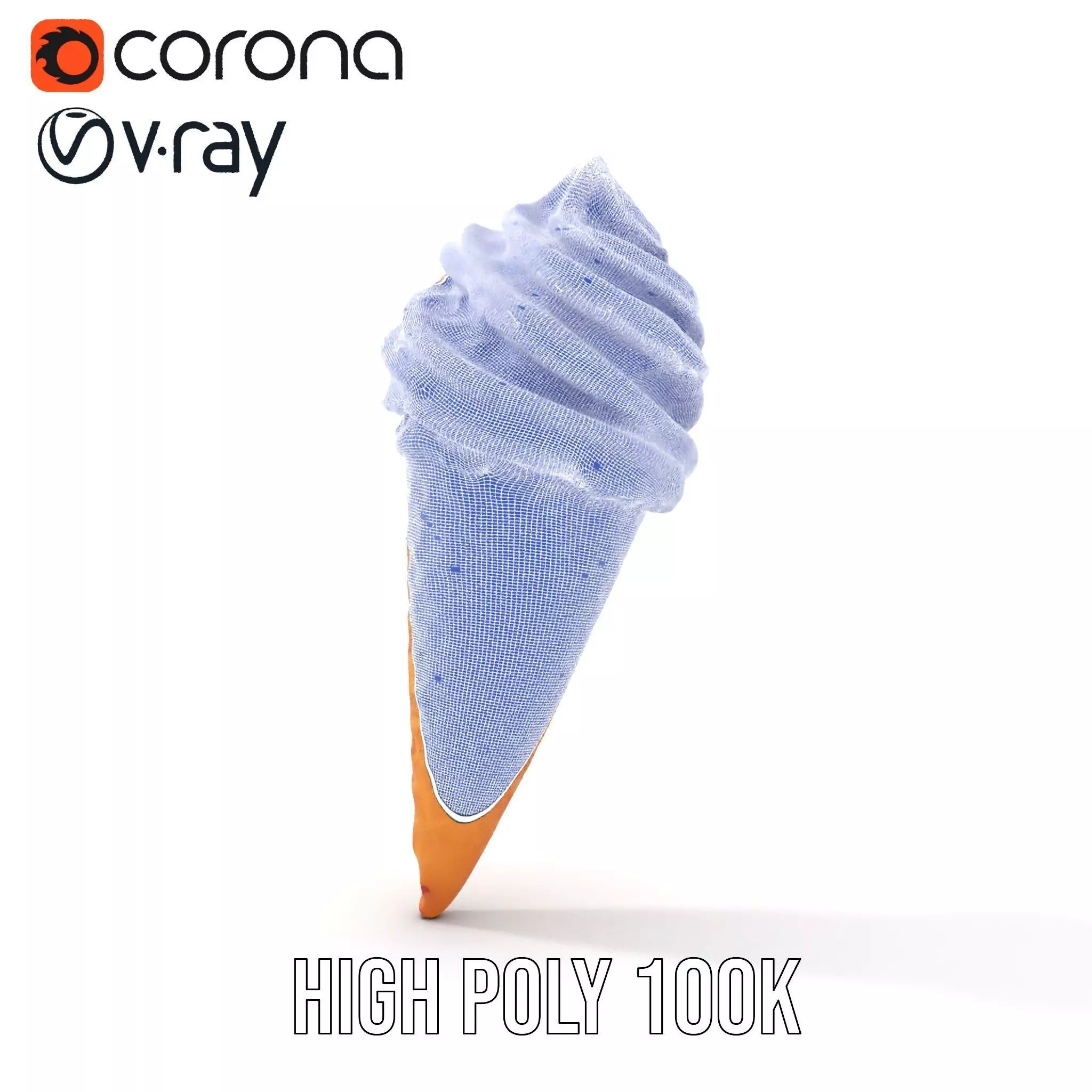 Red Swirl Ice Cream model pack Low-poly 3D model_34