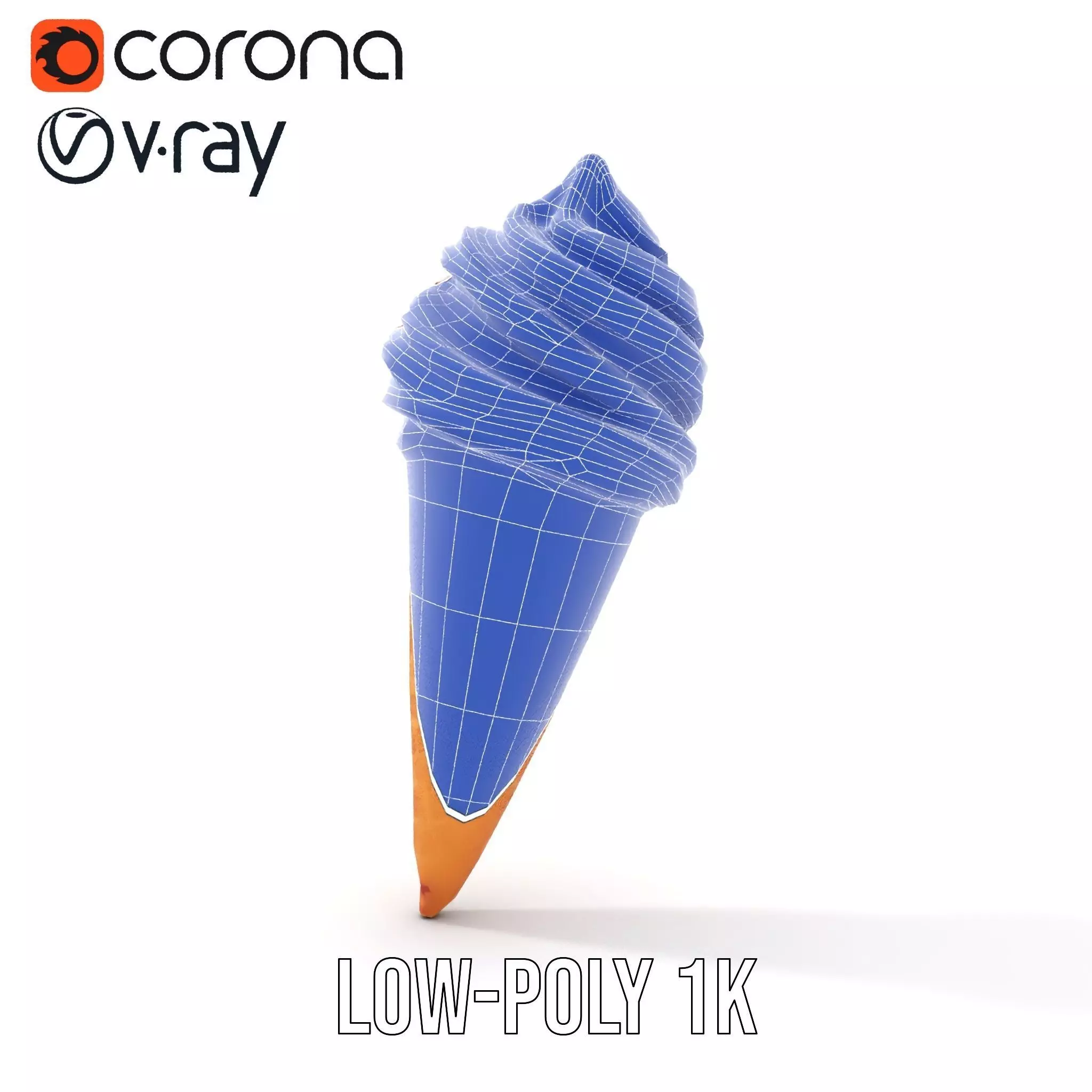 Red Swirl Ice Cream model pack Low-poly 3D model_13