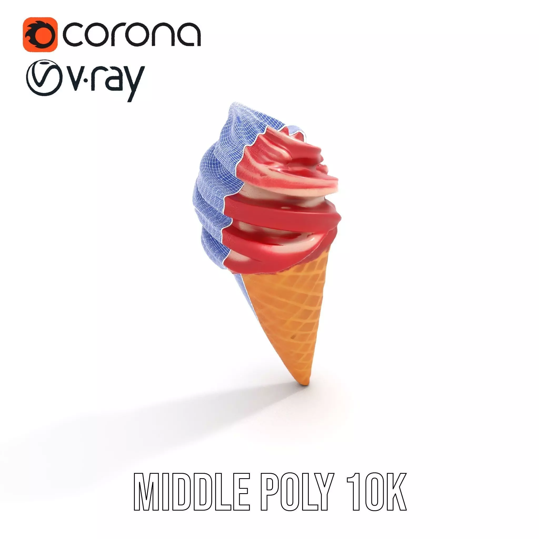 Red Swirl Ice Cream model pack Low-poly 3D model_28
