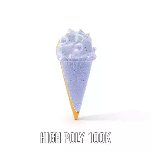 Chocolate Chip Ice Cream Cone model pack Low-poly 3D model 4