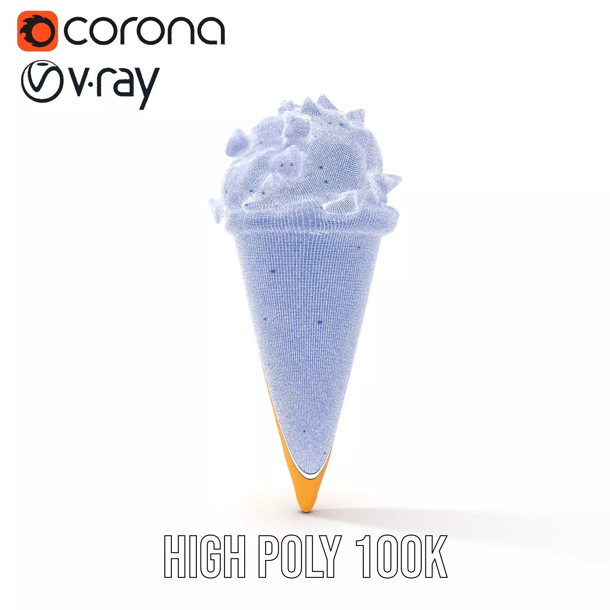 Chocolate Chip Ice Cream Cone model pack Low-poly 3D model_34