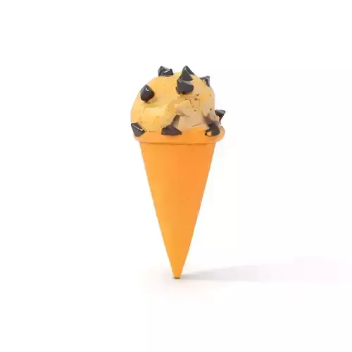 Chocolate Chip Ice Cream Cone model pack Low-poly 3D model