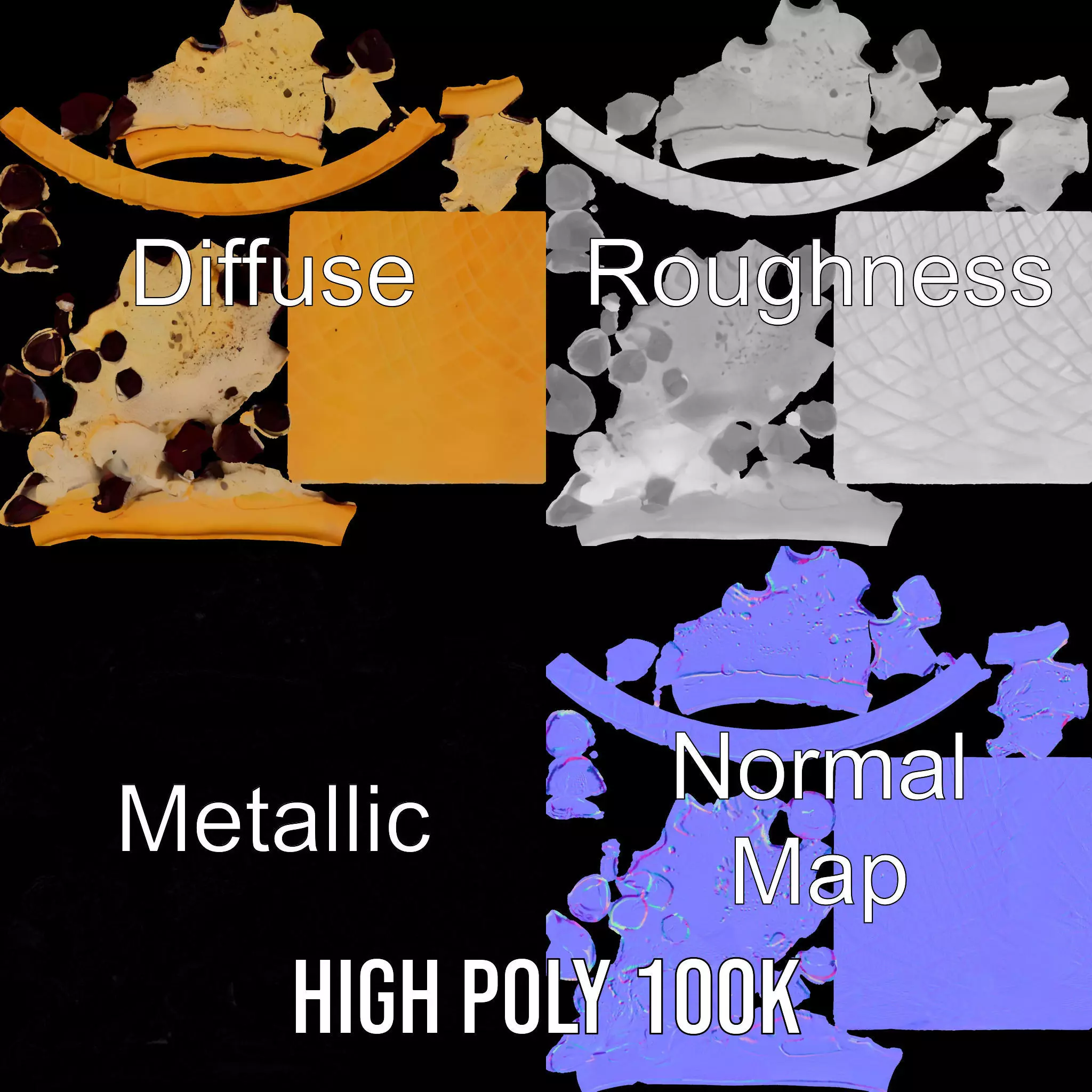 Chocolate Chip Ice Cream Cone model pack Low-poly 3D model_4