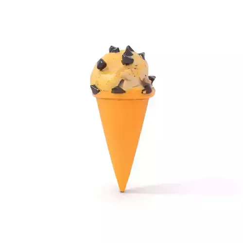 Chocolate Chip Ice Cream Cone model pack Low-poly 3D model 5