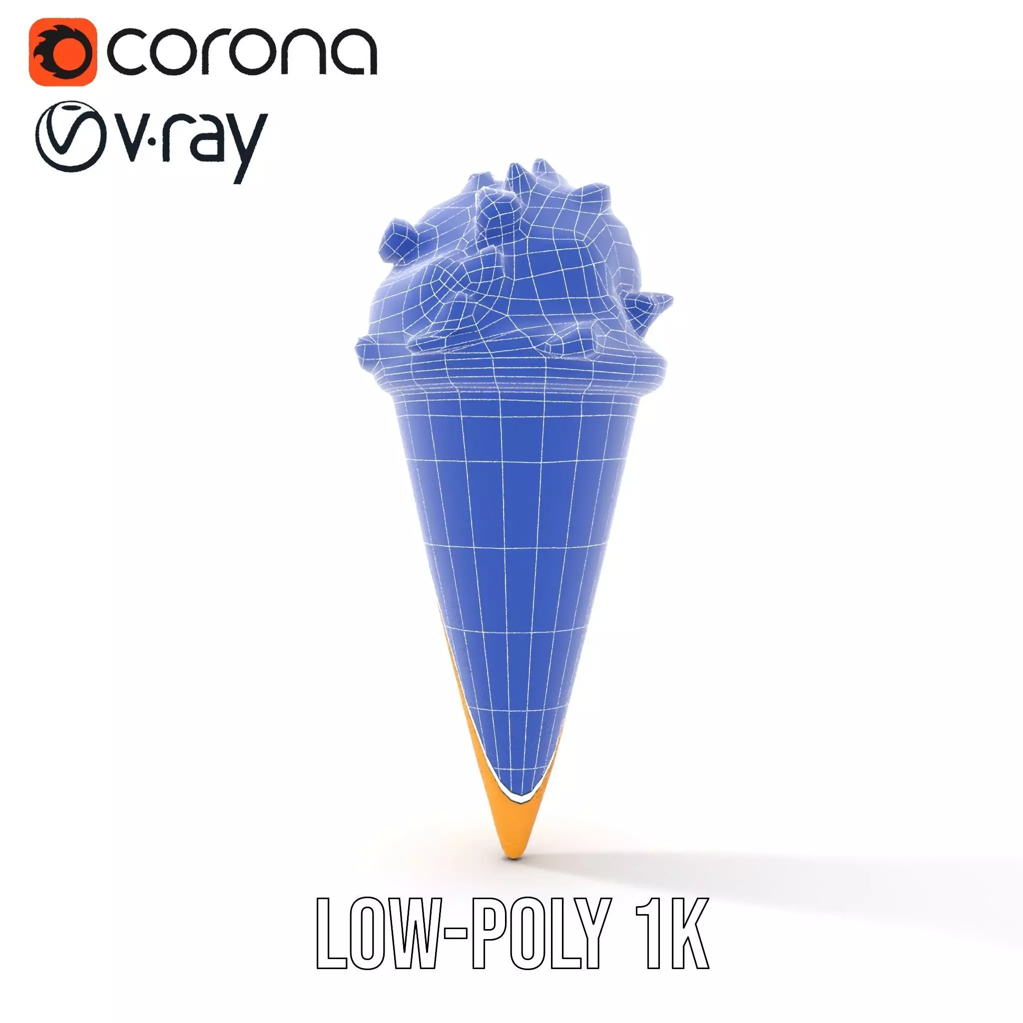 Chocolate Chip Ice Cream Cone model pack Low-poly 3D model_26