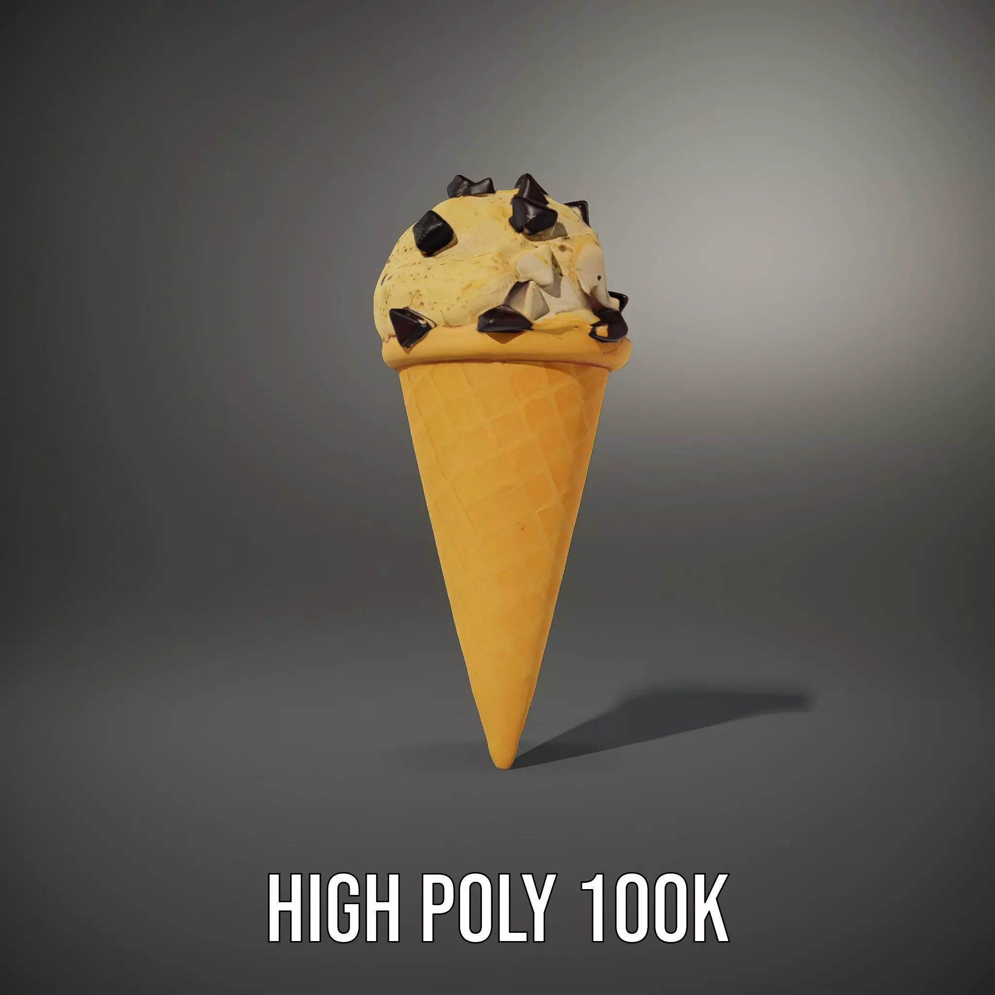 Chocolate Chip Ice Cream Cone model pack Low-poly 3D model_11