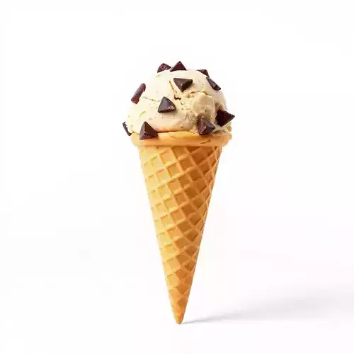Chocolate Chip Ice Cream Cone model pack Low-poly 3D model 2