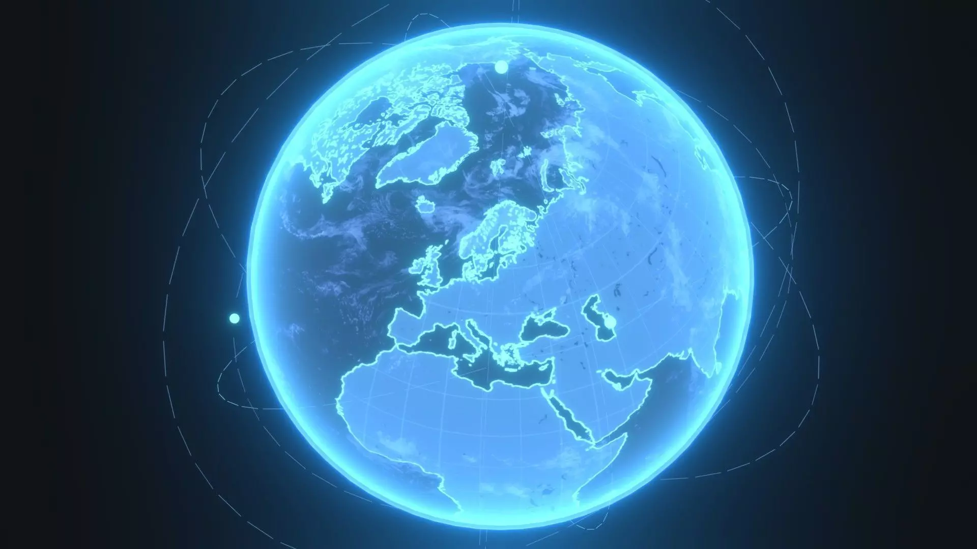 Animated Hologram Planet Earth With 50 Sci-Fi Music Tracks Low-poly 3D model_7