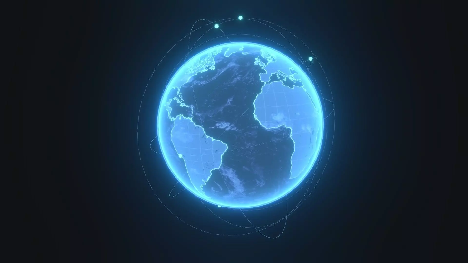 Animated Hologram Planet Earth With 50 Sci-Fi Music Tracks Low-poly 3D model_11