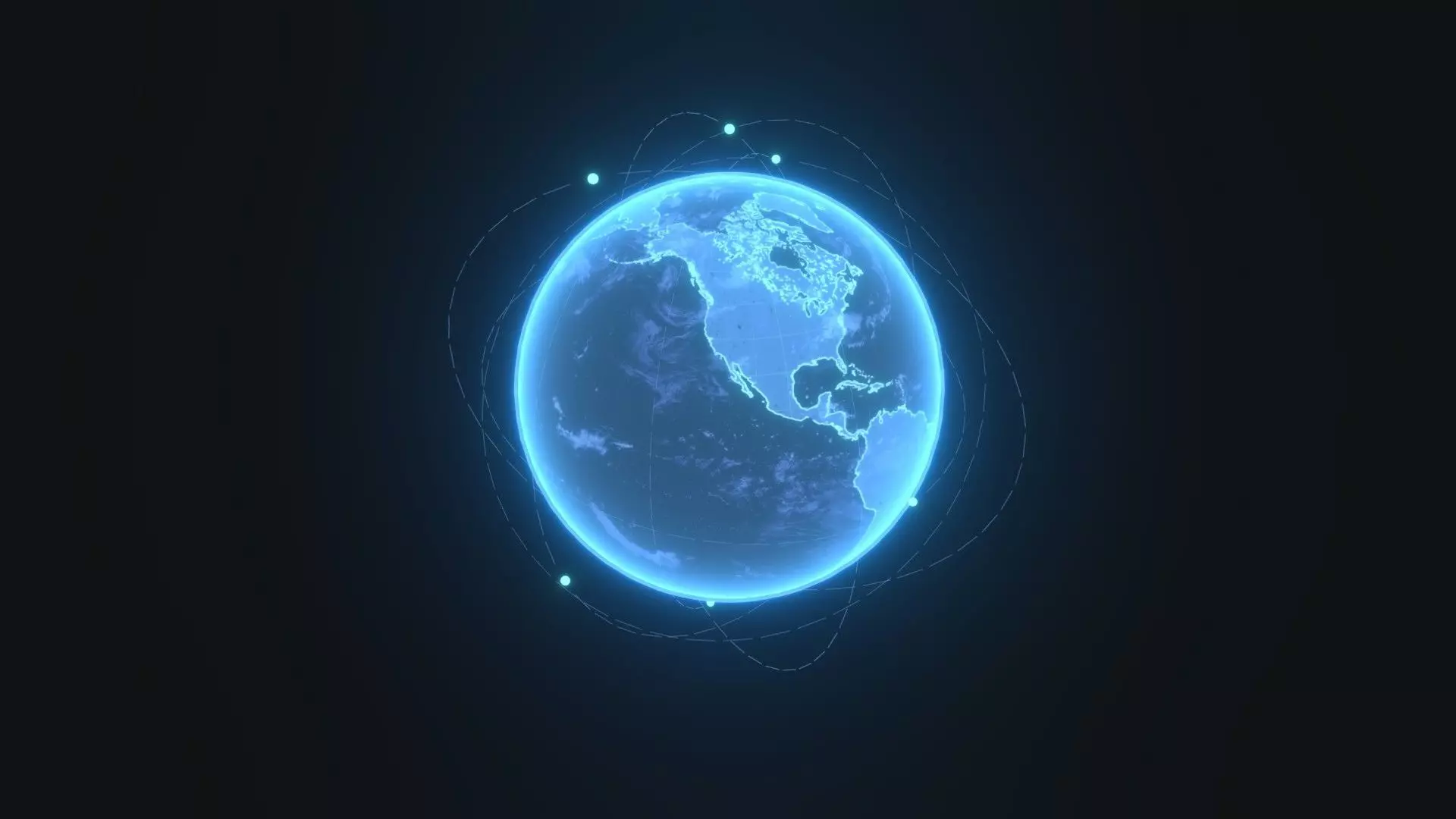 Animated Hologram Planet Earth With 50 Sci-Fi Music Tracks Low-poly 3D model_13