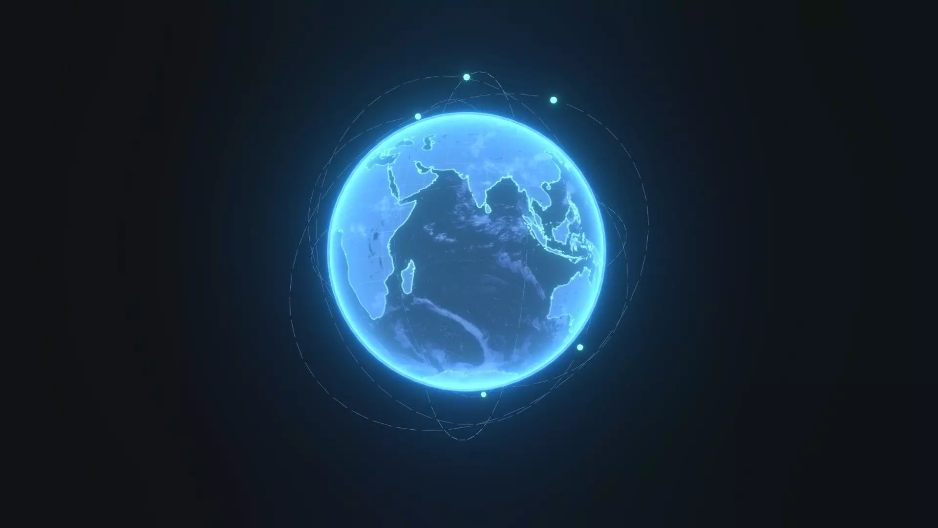 Animated Hologram Planet Earth With 50 Sci-Fi Music Tracks Low-poly 3D model_14