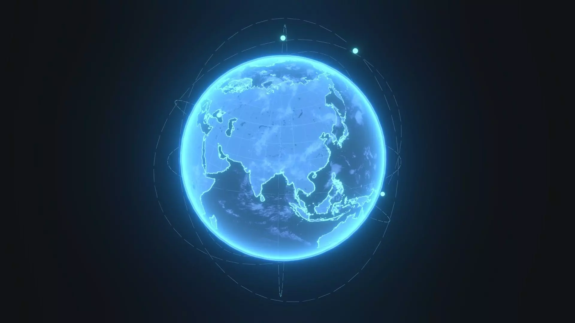 Animated Hologram Planet Earth With 50 Sci-Fi Music Tracks Low-poly 3D model_10