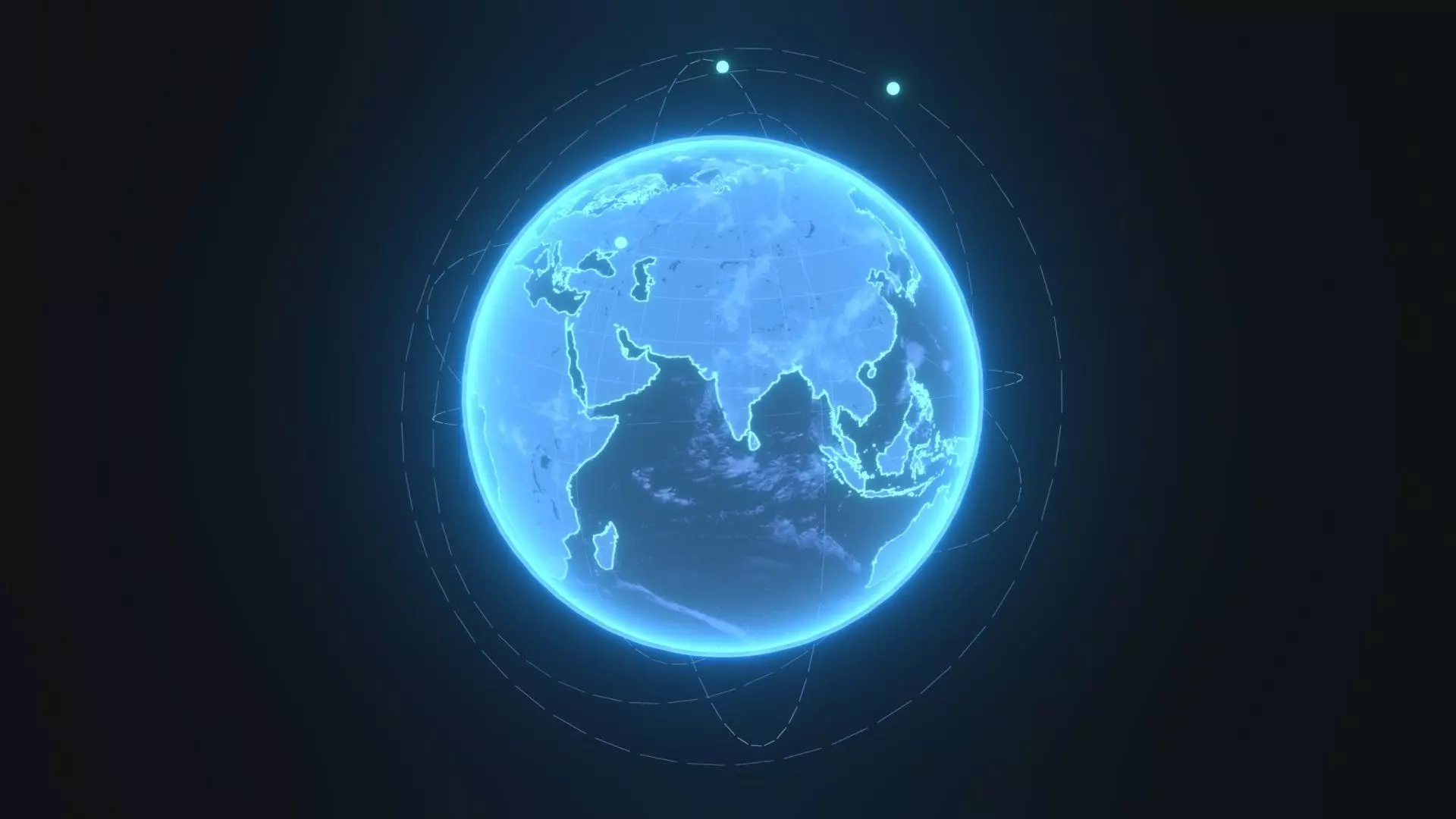 Animated Hologram Planet Earth With 50 Sci-Fi Music Tracks Low-poly 3D model_4