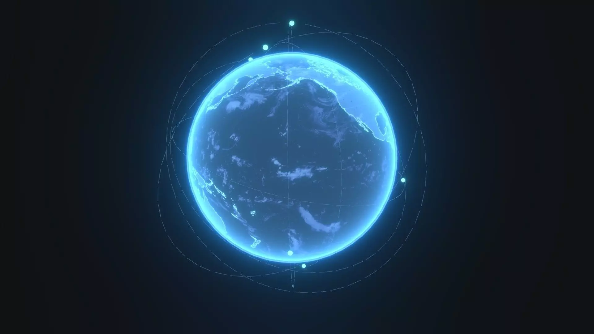 Animated Hologram Planet Earth With 50 Sci-Fi Music Tracks Low-poly 3D model_6