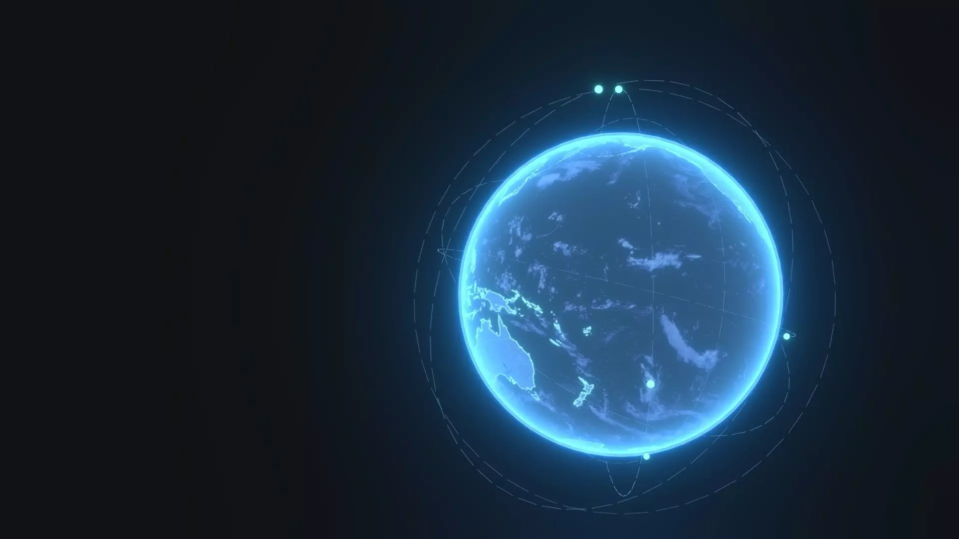 Animated Hologram Planet Earth With 50 Sci-Fi Music Tracks Low-poly 3D model_16