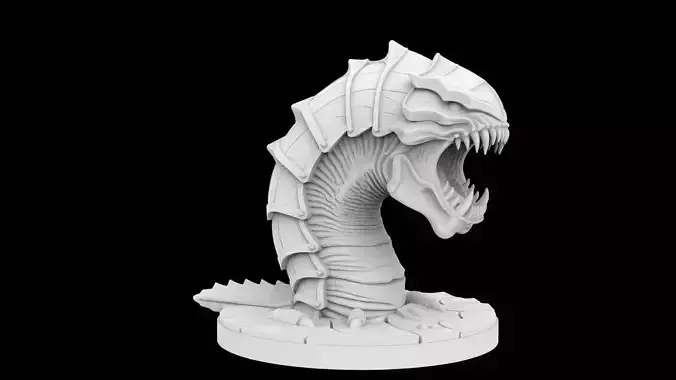 Monstrous Sandworm Statue 3d Print Model
