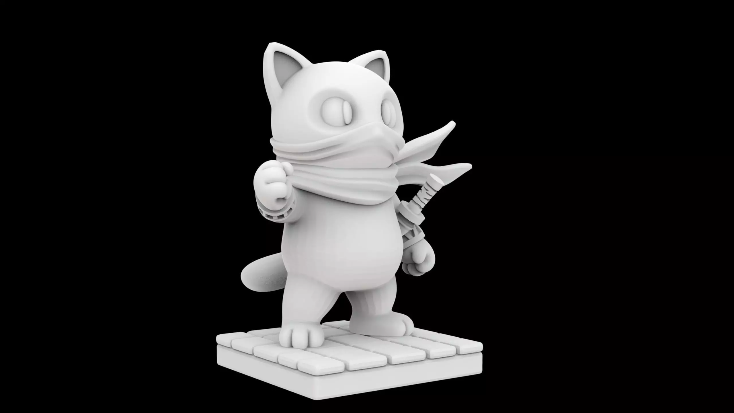 Ninja Cat Hero 3d Print Model 3D print model