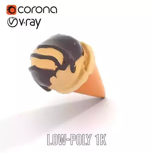 Chocolate Vanilla Ice Cream model pack Low-poly 3D model 7